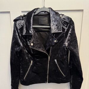 Blank NYC Black Velvet Leather Jacket